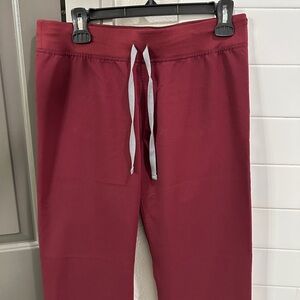 FIGS Burgundy Livingston Bottom Small, Regular Length and Waist